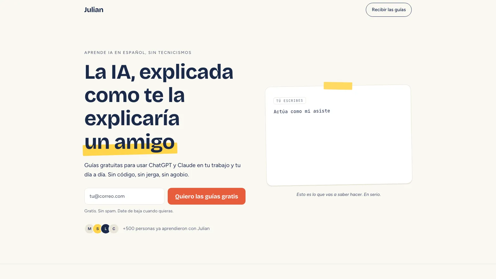 Julian — Aprende IA — Landing page